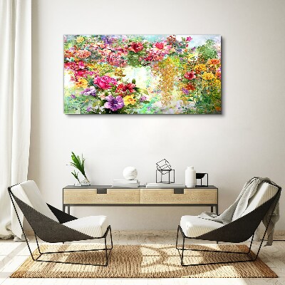 Tablou canvas Un paradis al florilor în culori pastelate