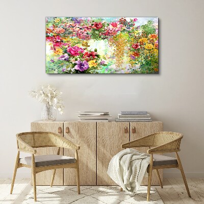 Tablou canvas Un paradis al florilor în culori pastelate