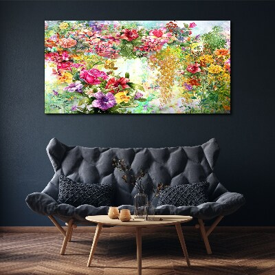 Tablou canvas Un paradis al florilor în culori pastelate