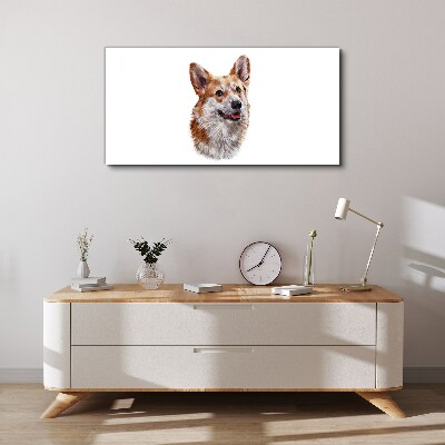 Tablou canvas Portretul unui câine Corgi vesel