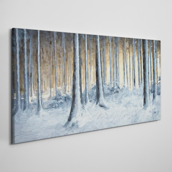 Tablou canvas Pădure de iarnă dimineața