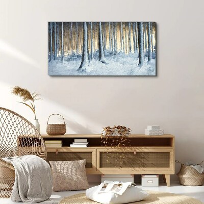Tablou canvas Pădure de iarnă dimineața