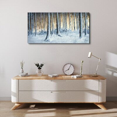 Tablou canvas Pădure de iarnă dimineața
