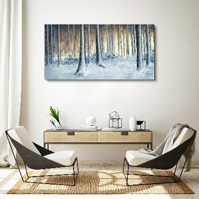 Tablou canvas Pădure de iarnă dimineața