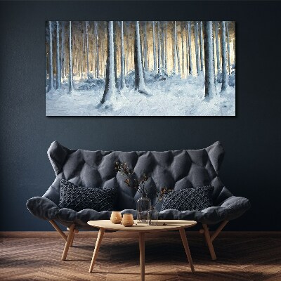 Tablou canvas Pădure de iarnă dimineața