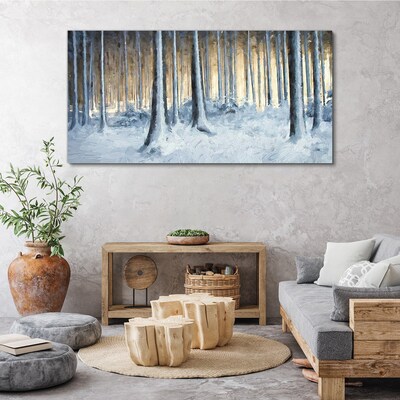 Tablou canvas Pădure de iarnă dimineața