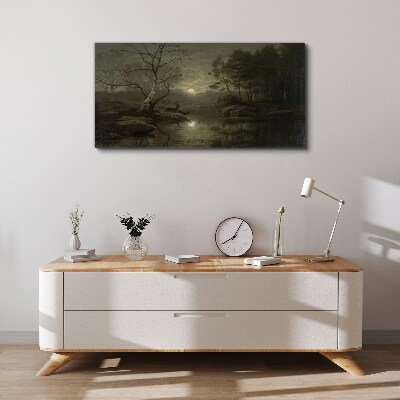 Tablou canvas Peisaj de noapte cu o căprioară