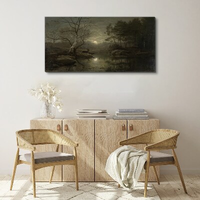 Tablou canvas Peisaj de noapte cu o căprioară