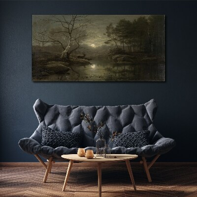 Tablou canvas Peisaj de noapte cu o căprioară
