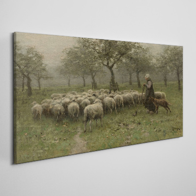 Tablou canvas Oile care pasc într-un peisaj mistic