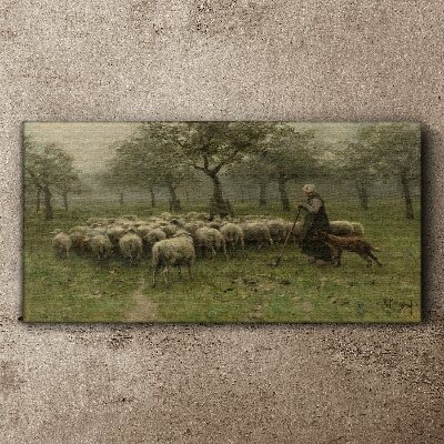 Tablou canvas Oile care pasc într-un peisaj mistic