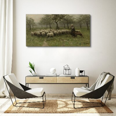 Tablou canvas Oile care pasc într-un peisaj mistic