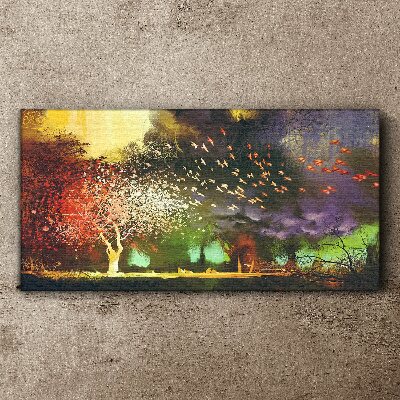 Tablou canvas Pădure magică la amurg