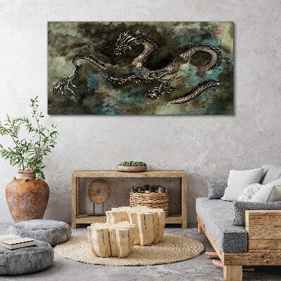 Tablou canvas Dragon în nori
