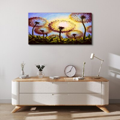 Tablou canvas Păpădii aurii în lumina soarelui