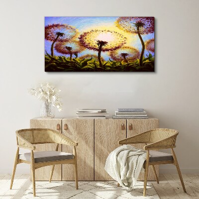 Tablou canvas Păpădii aurii în lumina soarelui