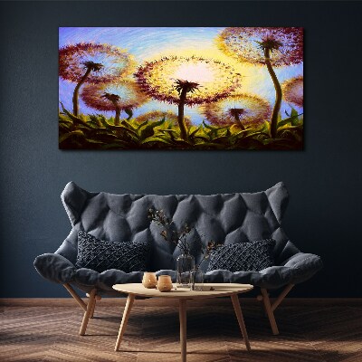 Tablou canvas Păpădii aurii în lumina soarelui