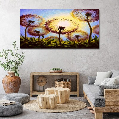 Tablou canvas Păpădii aurii în lumina soarelui