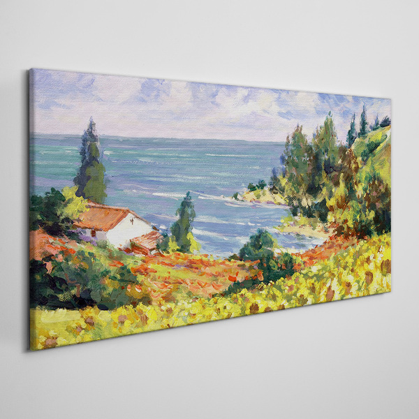 Tablou canvas Peisaj de litoral cu o casă