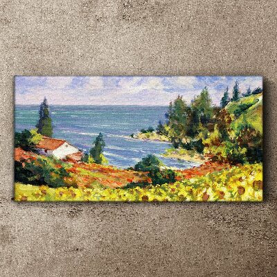 Tablou canvas Peisaj de litoral cu o casă