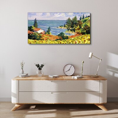 Tablou canvas Peisaj de litoral cu o casă