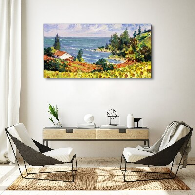 Tablou canvas Peisaj de litoral cu o casă
