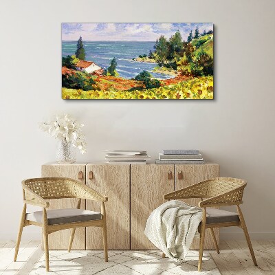 Tablou canvas Peisaj de litoral cu o casă