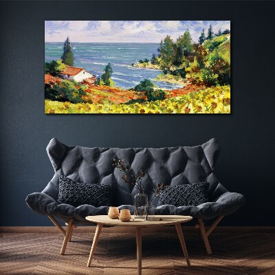 Tablou canvas Peisaj de litoral cu o casă