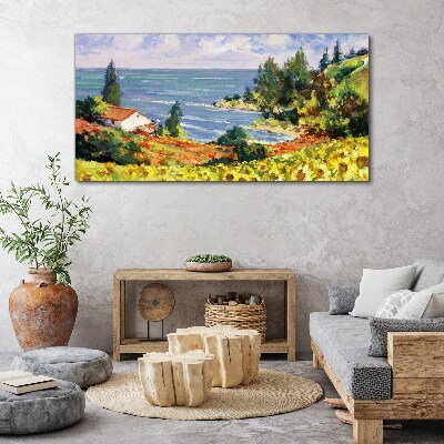 Tablou canvas Peisaj de litoral cu o casă