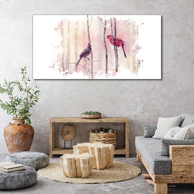 Tablou canvas Păsări în pădurea de iarnă