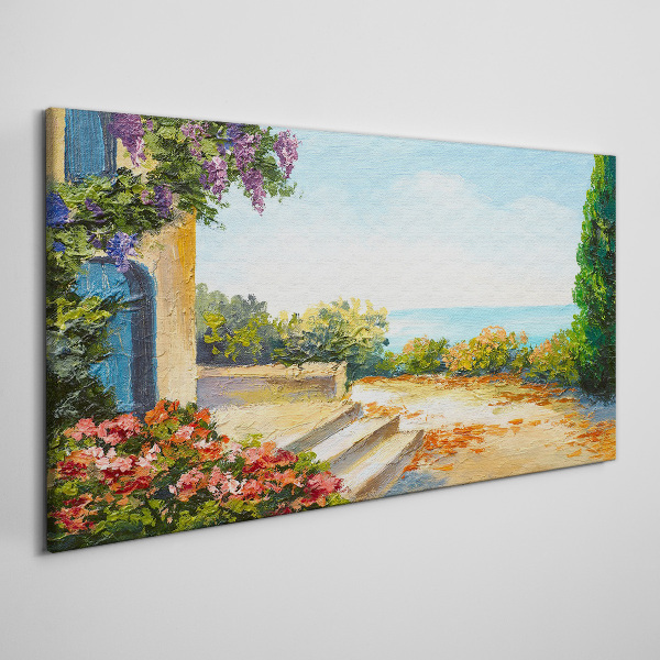 Tablou canvas Peisaj de litoral cu flori
