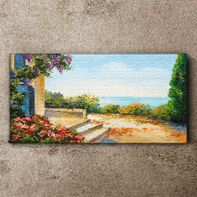 Tablou canvas Peisaj de litoral cu flori