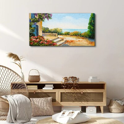 Tablou canvas Peisaj de litoral cu flori
