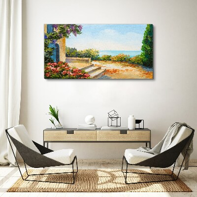 Tablou canvas Peisaj de litoral cu flori