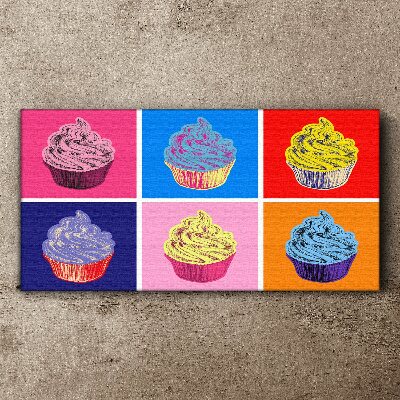 Tablou canvas Brioșe colorate de artă pop