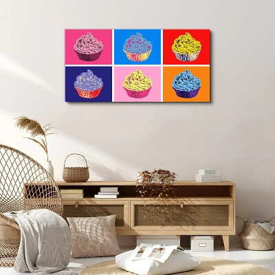 Tablou canvas Brioșe colorate de artă pop