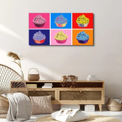 Tablou canvas Cupcakes cu alimente abstracte