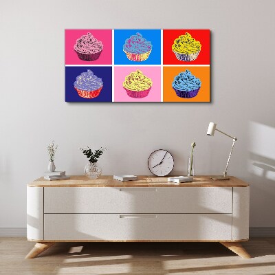 Tablou canvas Brioșe colorate de artă pop