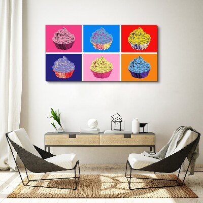 Tablou canvas Cupcakes cu alimente abstracte