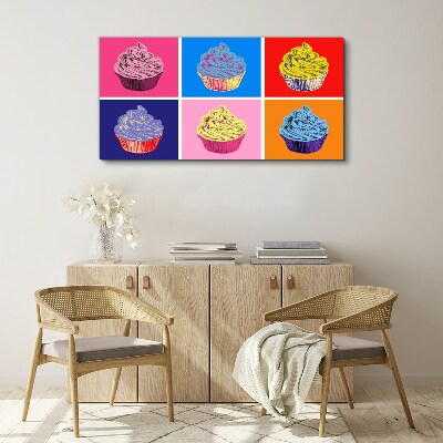 Tablou canvas Cupcakes cu alimente abstracte