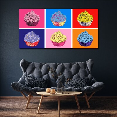 Tablou canvas Cupcakes cu alimente abstracte