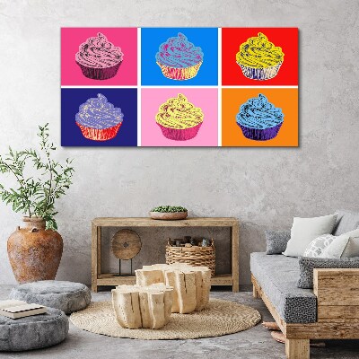 Tablou canvas Cupcakes cu alimente abstracte