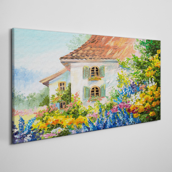 Tablou canvas Peisaj de flori în lumina soarelui