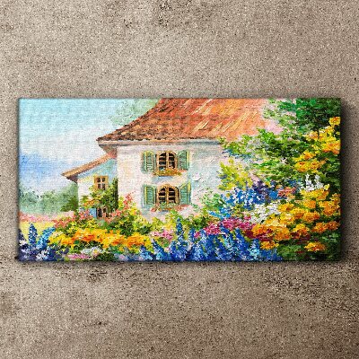 Tablou canvas Peisaj de flori în lumina soarelui