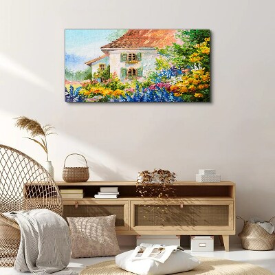 Tablou canvas Peisaj de flori în lumina soarelui