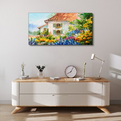 Tablou canvas Peisaj de flori în lumina soarelui