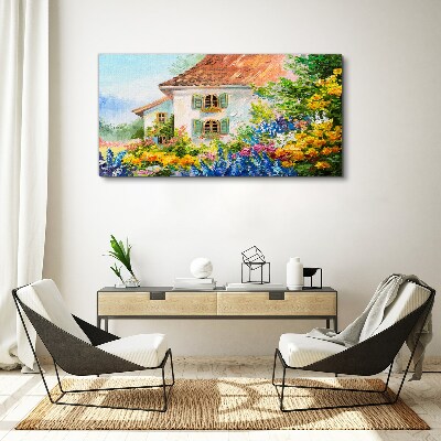 Tablou canvas Peisaj de flori în lumina soarelui