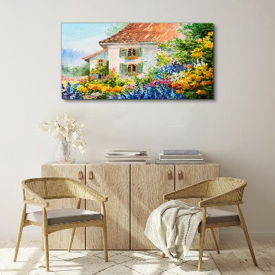 Tablou canvas Peisaj de flori în lumina soarelui