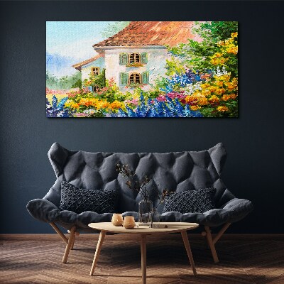Tablou canvas Peisaj de flori în lumina soarelui