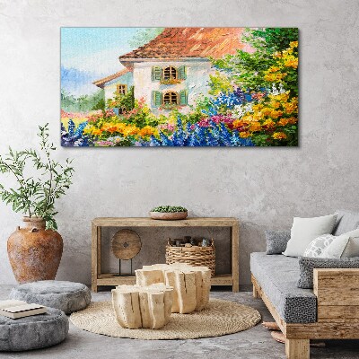 Tablou canvas Peisaj de flori în lumina soarelui